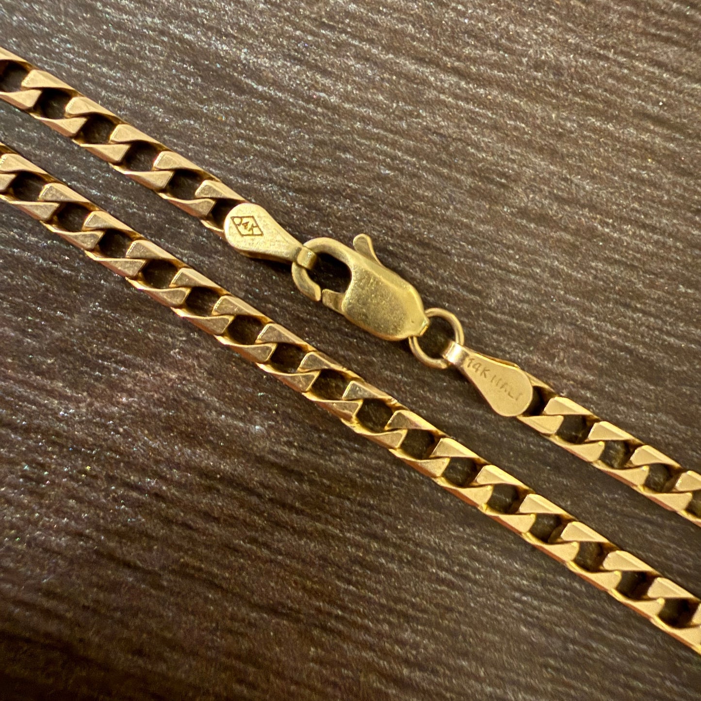 Vintage 14k Italian Square Curb Bracelet