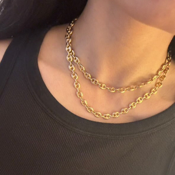 Vintage Italian 14k UnoAErre Puffy Mariner Chain