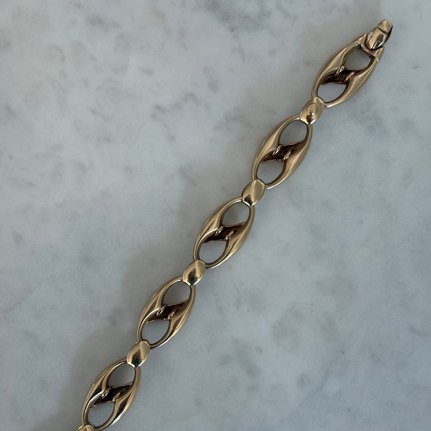 Vintage 14k Italian Puffy Mariner Bracelet