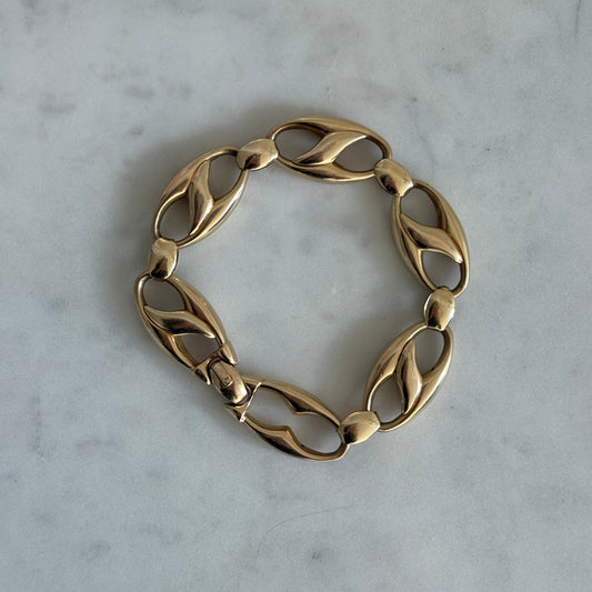 Vintage 14k Italian Puffy Mariner Bracelet
