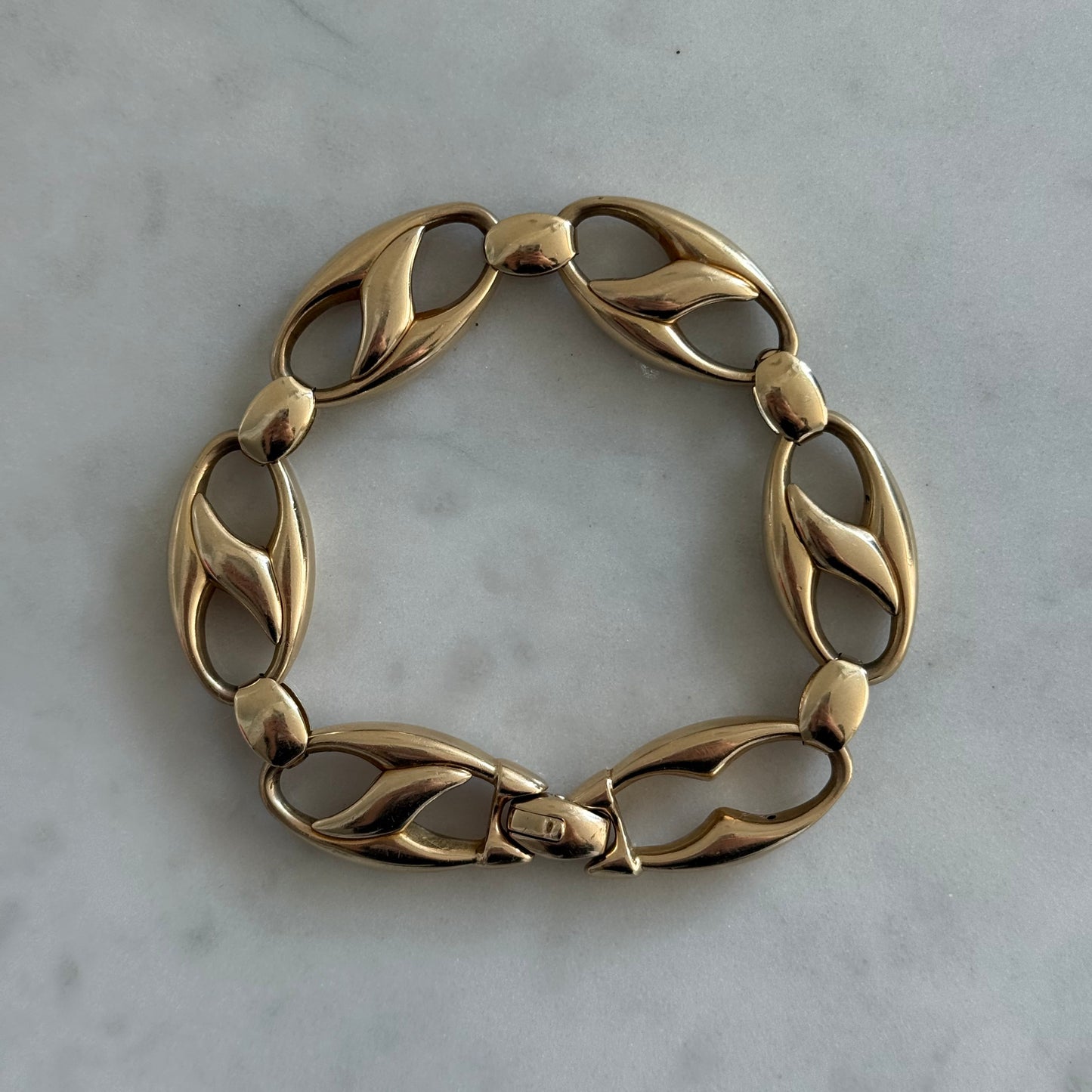 Vintage 14k Italian Puffy Mariner Bracelet