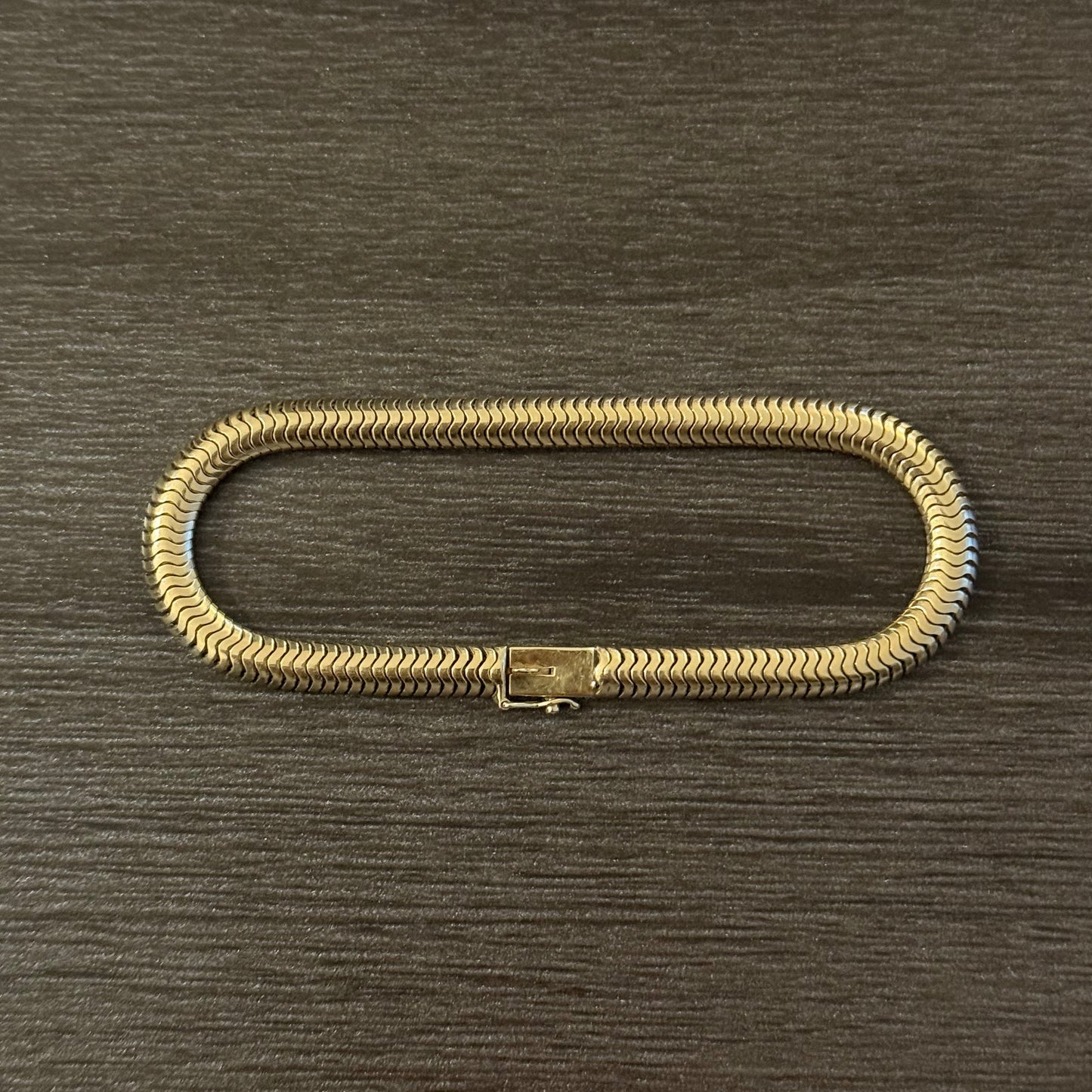 Vintage 14k Gold Flat Snake Bracelet