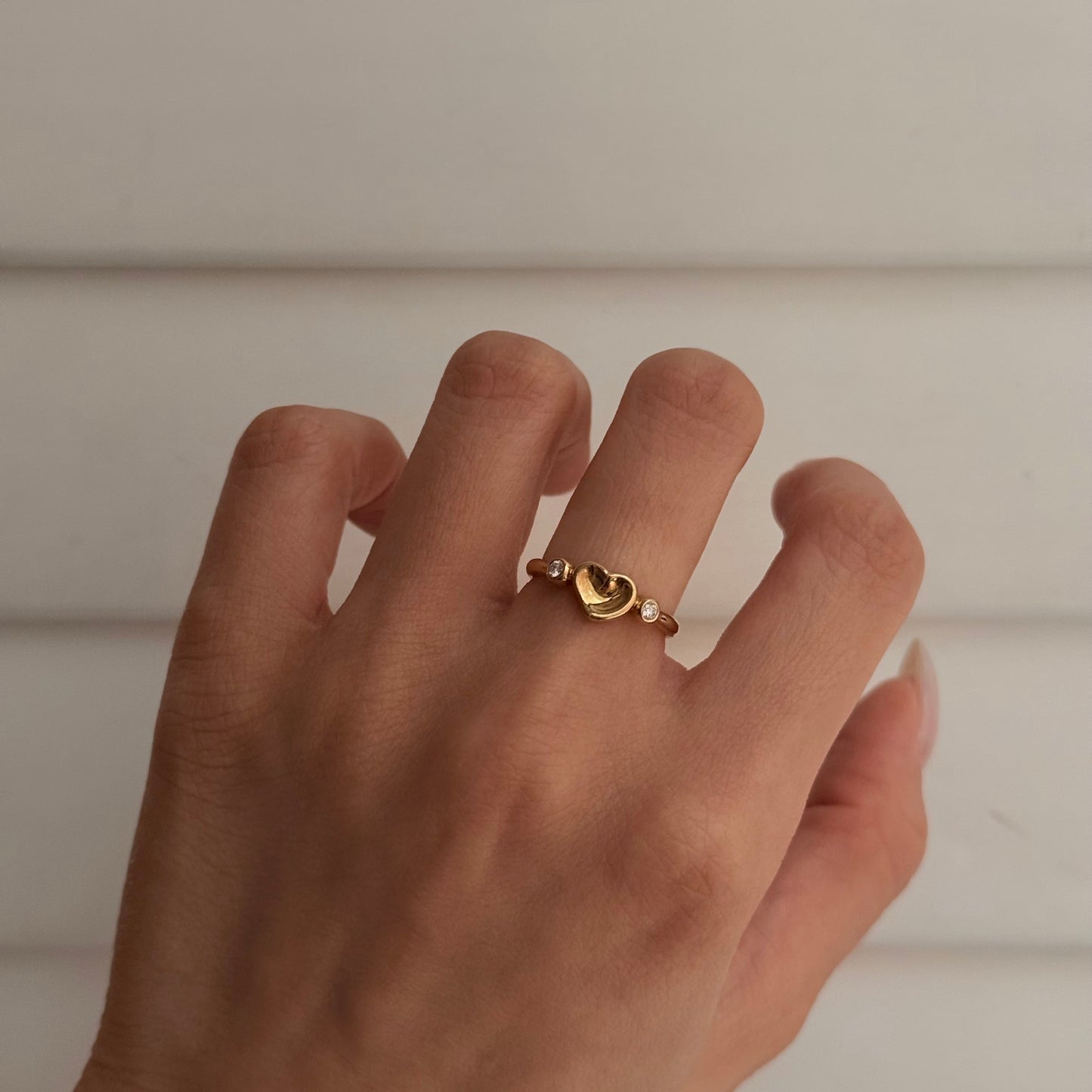 Vintage Tiffany & Co. 18k Elsa Peretti Diamond Heart Ring
