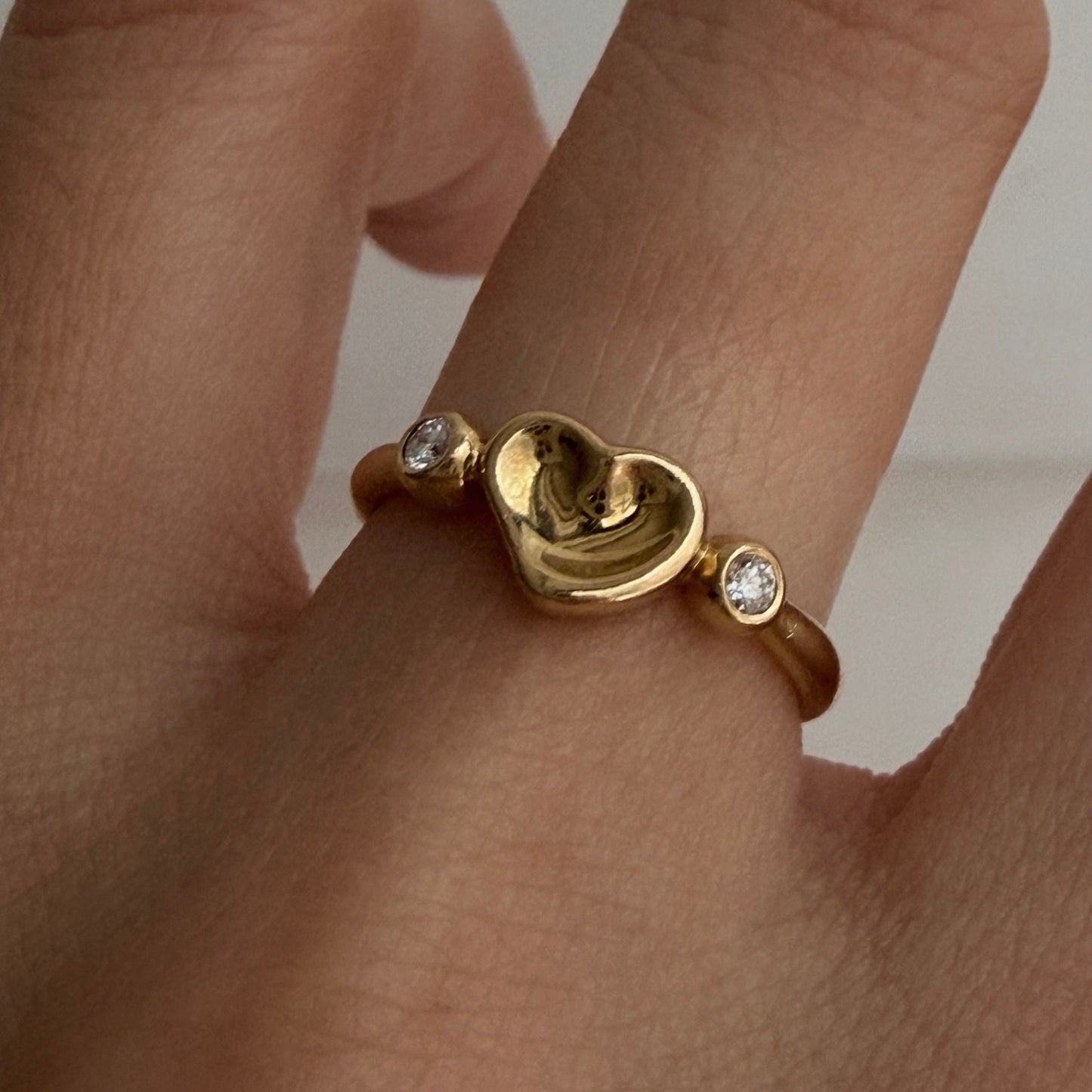 Vintage Tiffany & Co. 18k Elsa Peretti Diamond Heart Ring