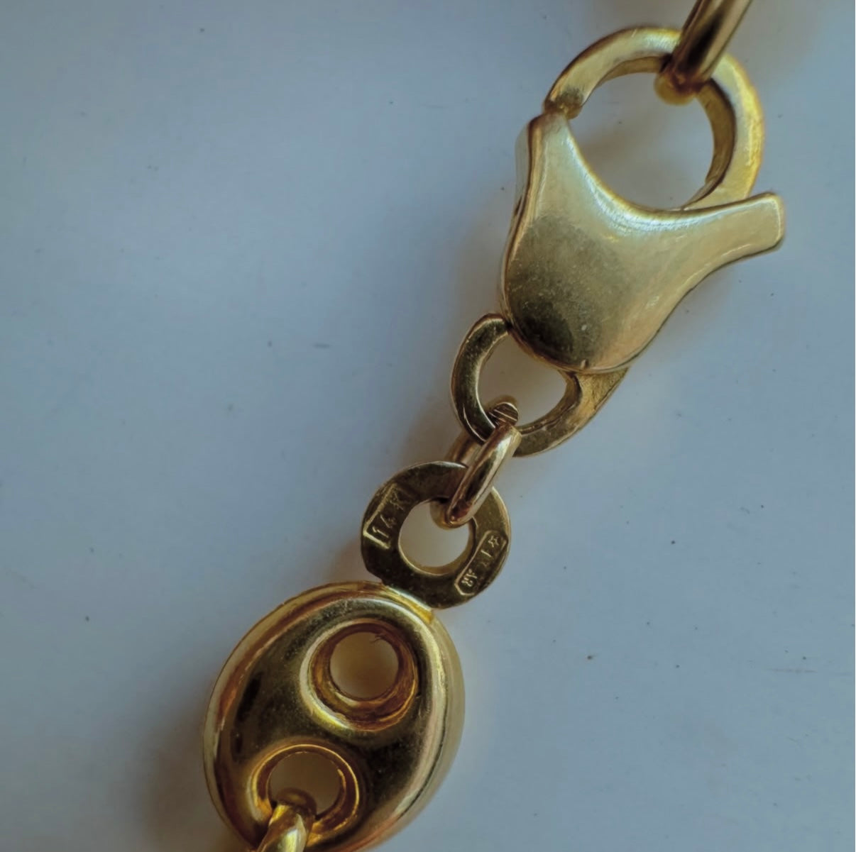 Vintage Italian 14k UnoAErre Puffy Mariner Chain