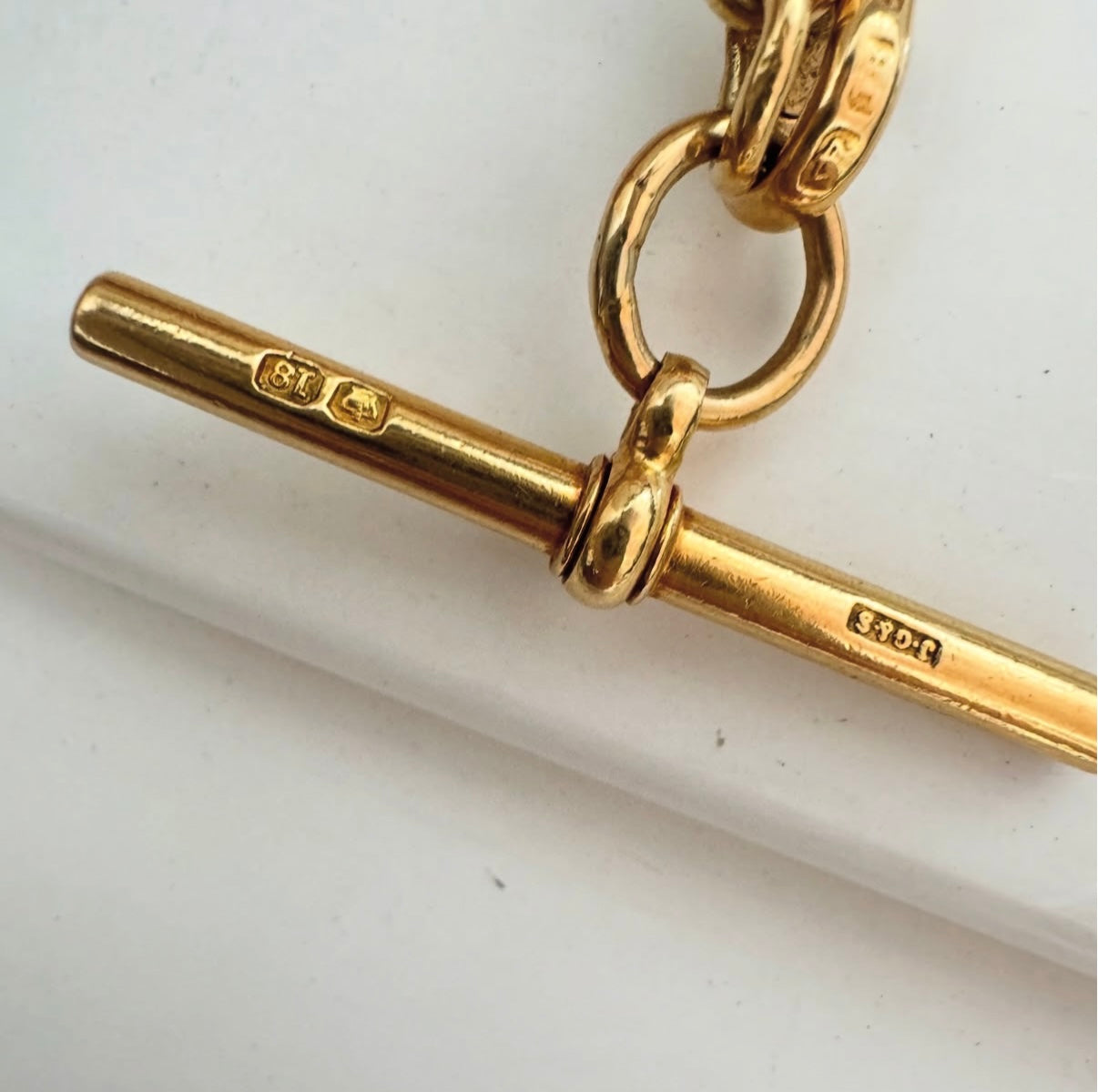 Antique 18k Solid Graduated Albert Chain