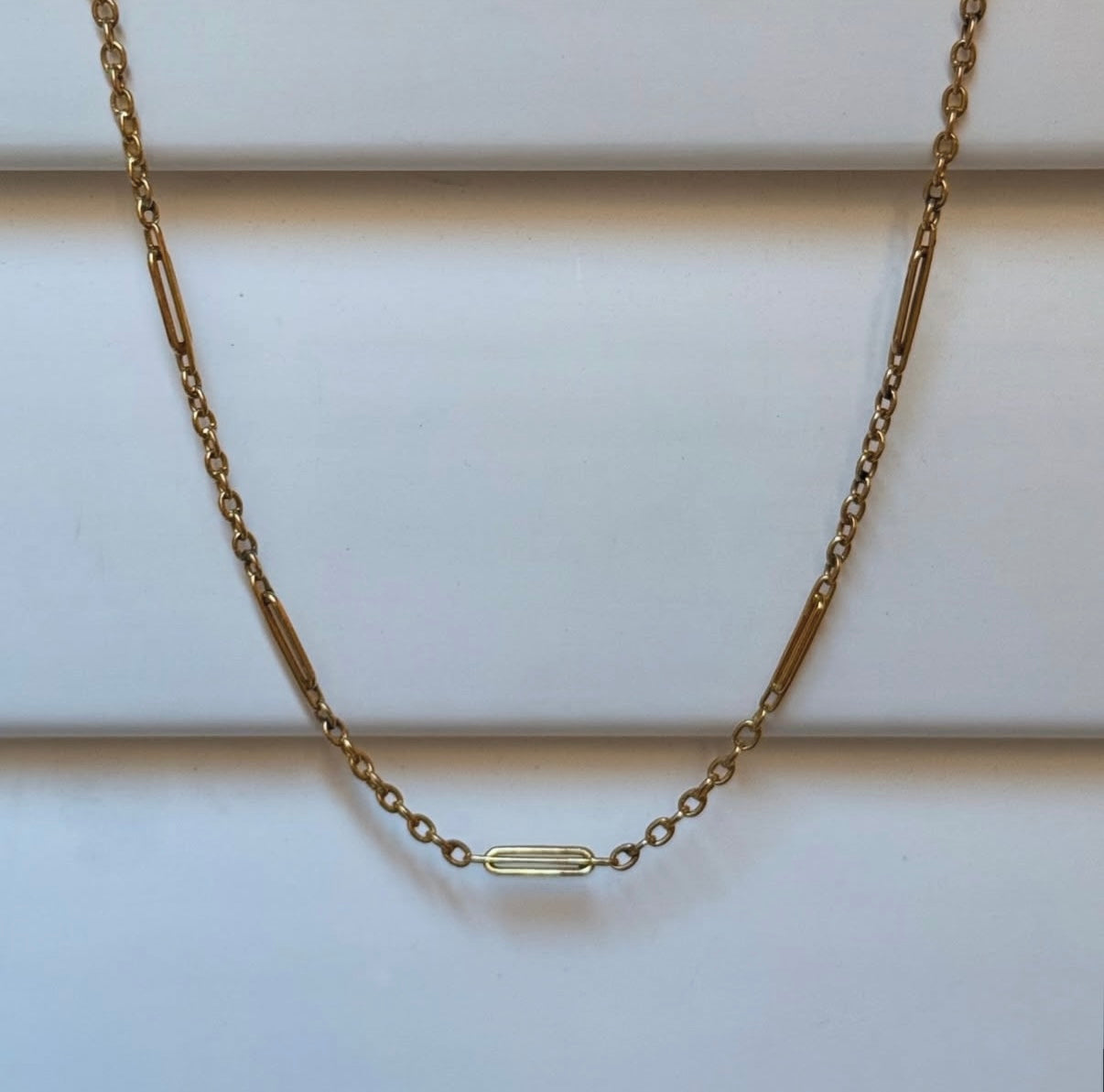Antique 18k Trombone Chain