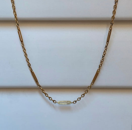 Antique 18k Trombone Chain