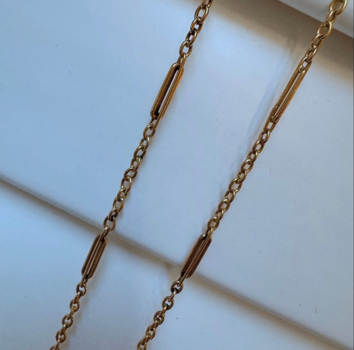 Antique 18k Trombone Chain