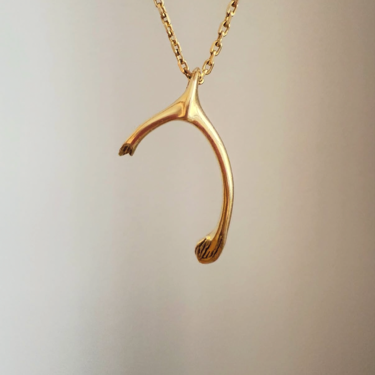 Vintage Solid Wishbone Pendant