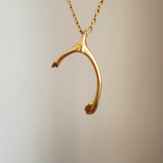 Vintage Solid Wishbone Pendant
