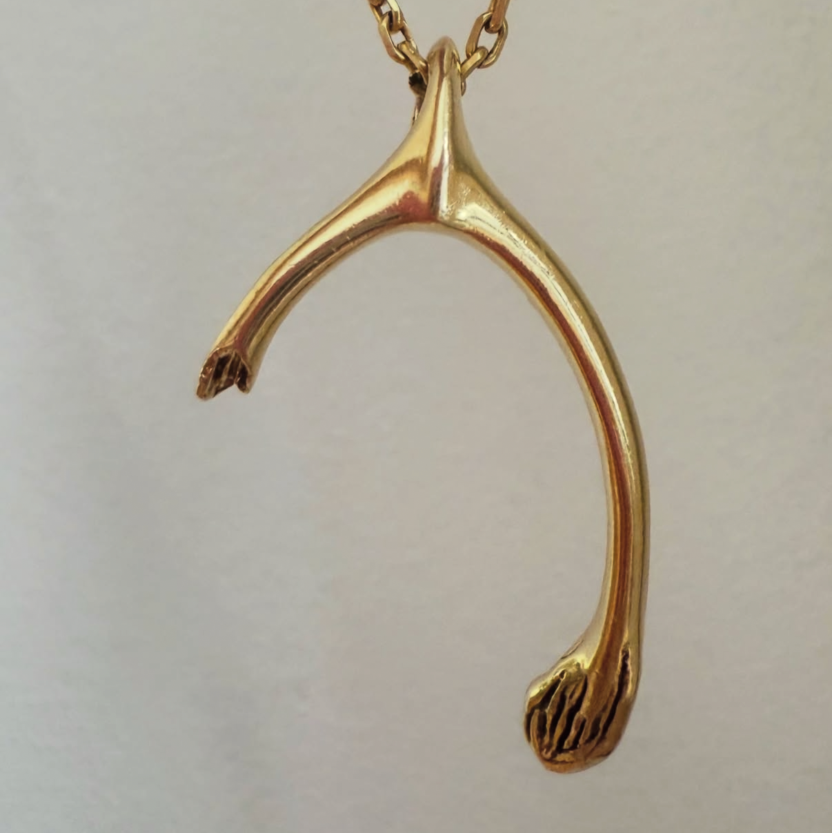 Vintage Solid Wishbone Pendant