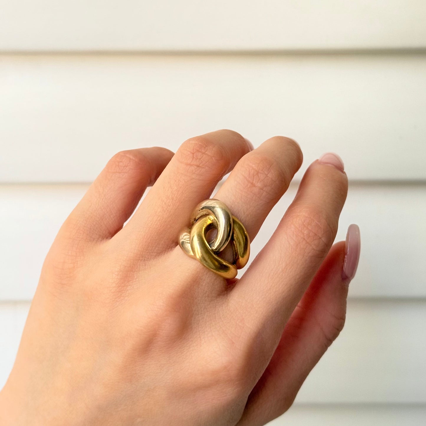 Vintage Italian 18k Two-Tone CC Ring