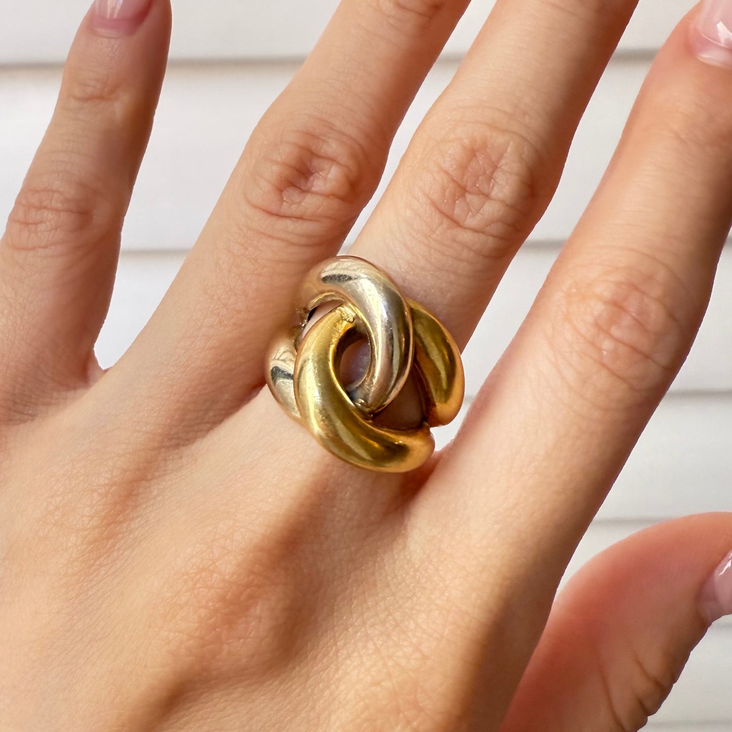 Vintage Italian 18k Two-Tone CC Ring