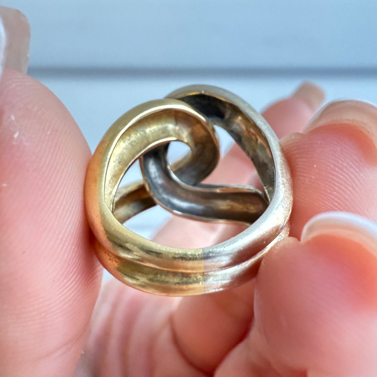 Vintage Italian 18k Two-Tone CC Ring