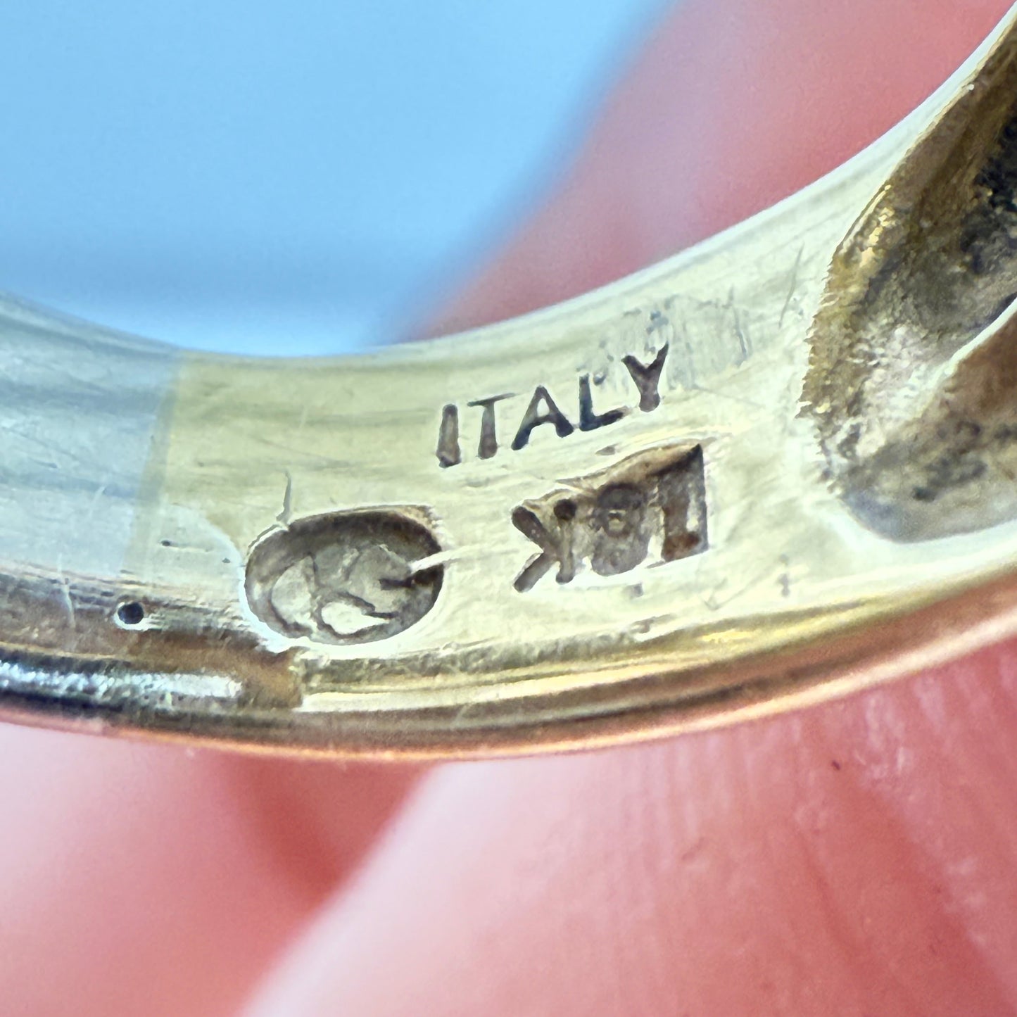 Vintage Italian 18k Two-Tone CC Ring