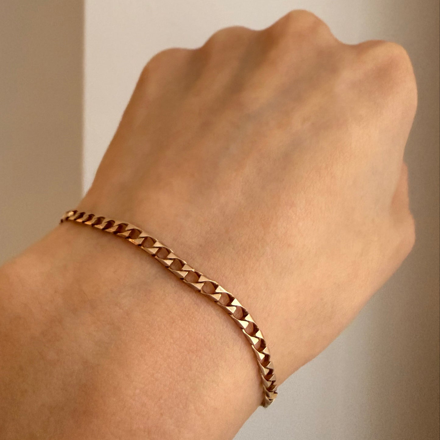 Vintage 14k Italian Square Curb Bracelet