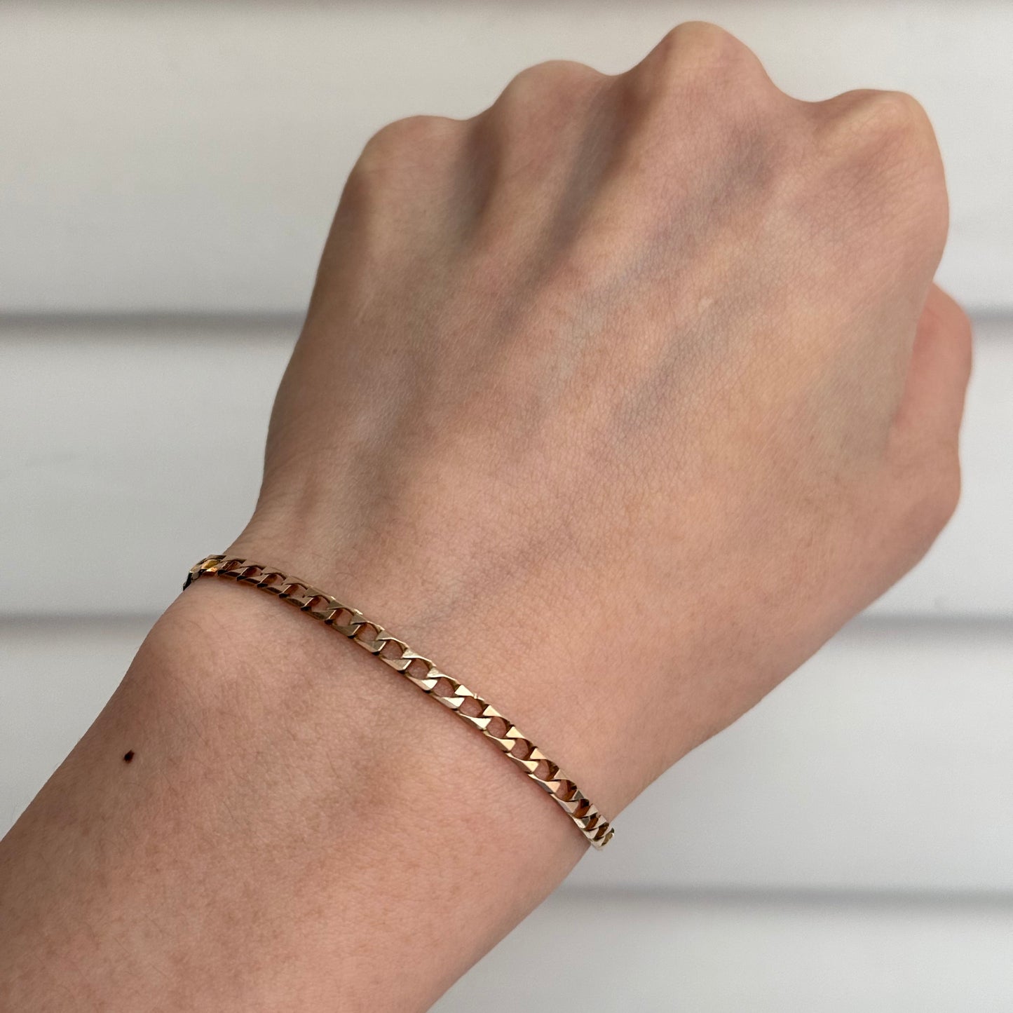 Vintage 14k Italian Square Curb Bracelet