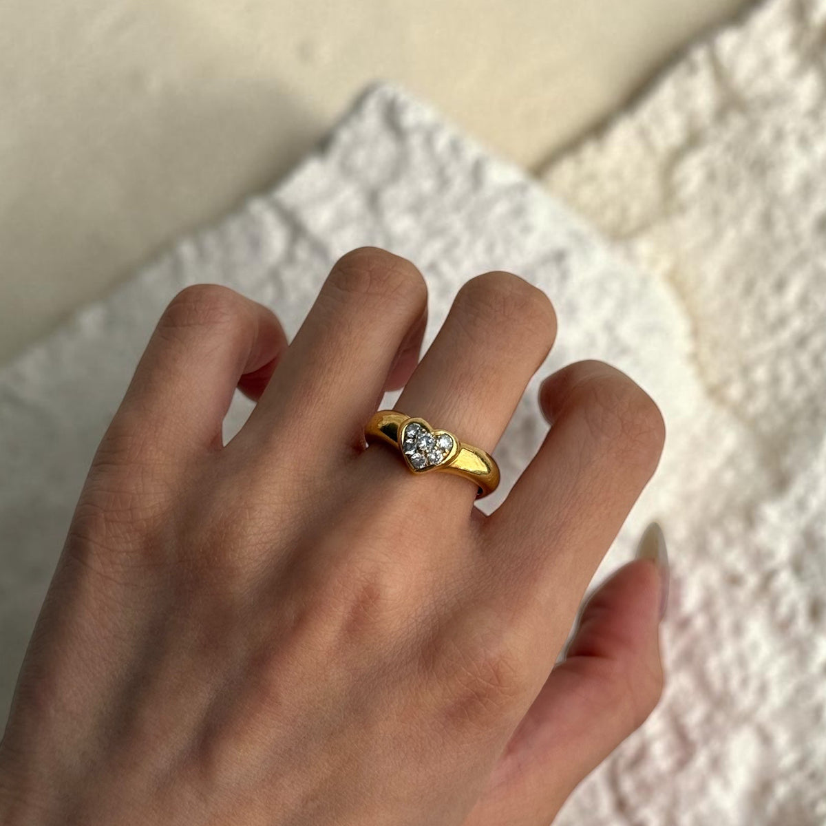 Vintage Tiffany & Co. 18k Diamond Heart Ring