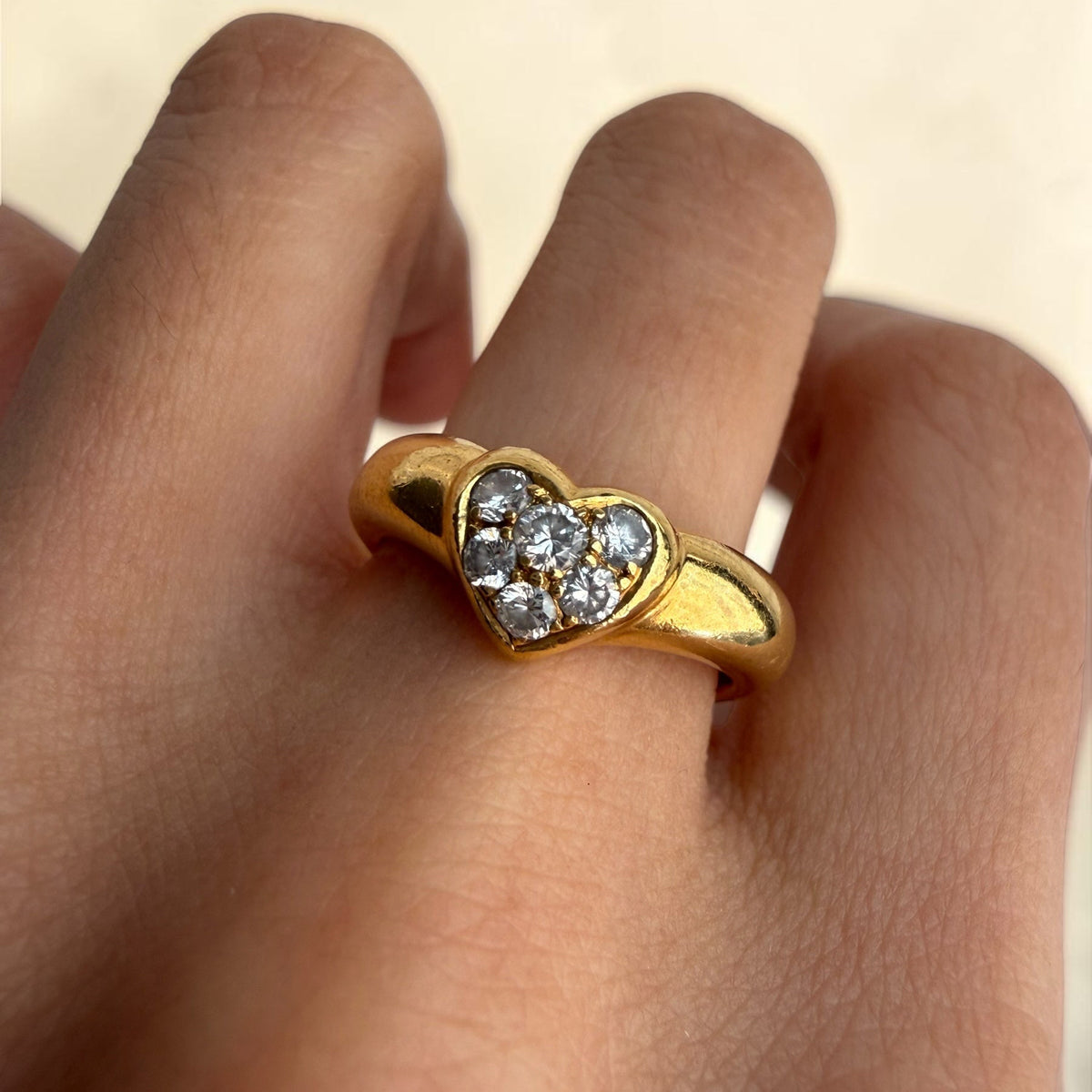 Vintage Tiffany & Co. 18k Diamond Heart Ring